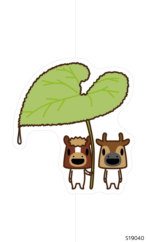 ちび馬と鹿 (S19040)