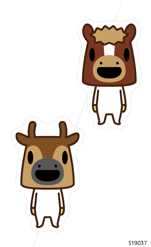 ちび馬と鹿        （S19037）